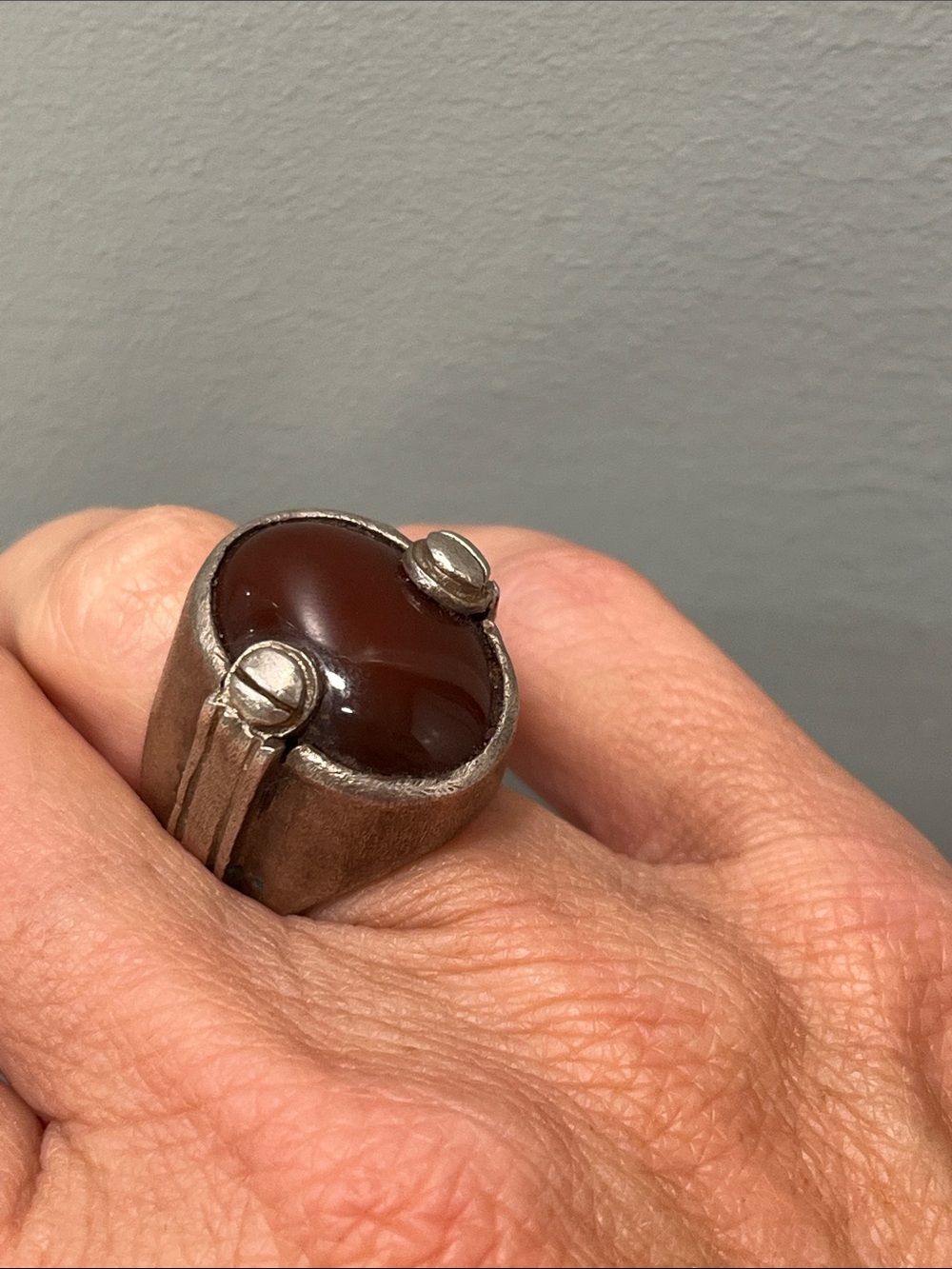Sterling Silver ring with brown stone